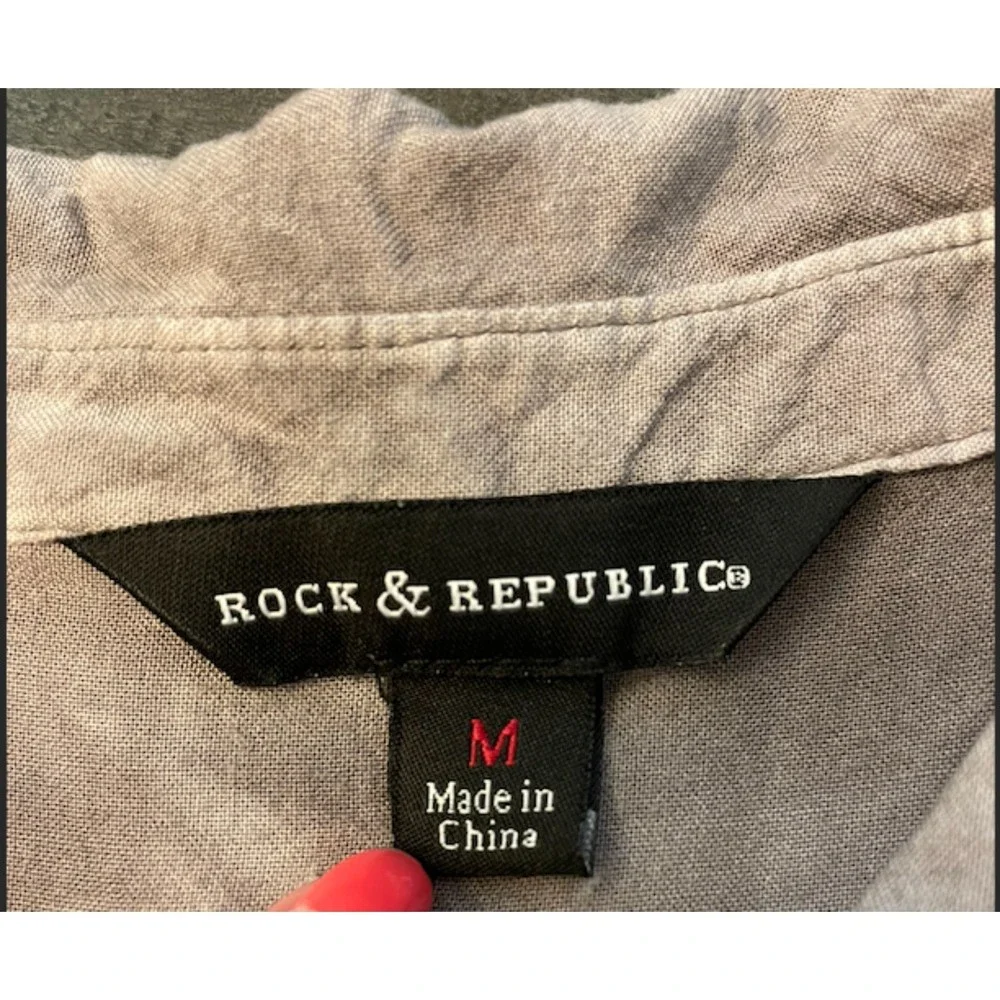 Rock & Republic Sleeveless Tie Dye Button Up/Down-Sz M - Picture 8 of 9